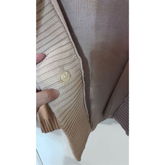 R Womens Chunky Knit V Neck Single Button Cardigan Sweater Mauve Pink Size 14-16 - Picture 5 of 12